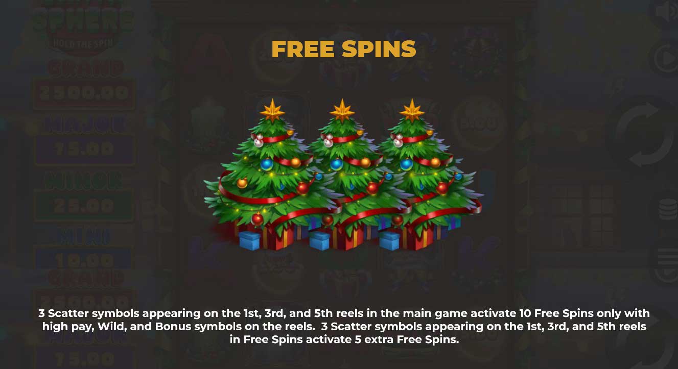 Santa Sphere: Hold the Spin slot game free spins